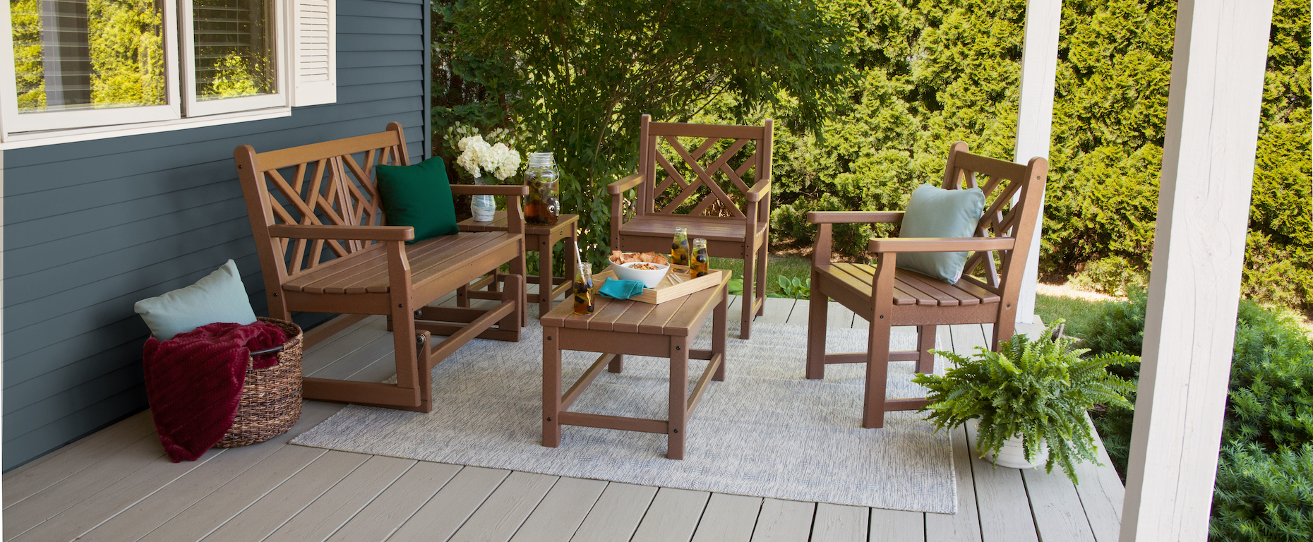 Porch Makeover: Chippendale Glider & Conversational Seating